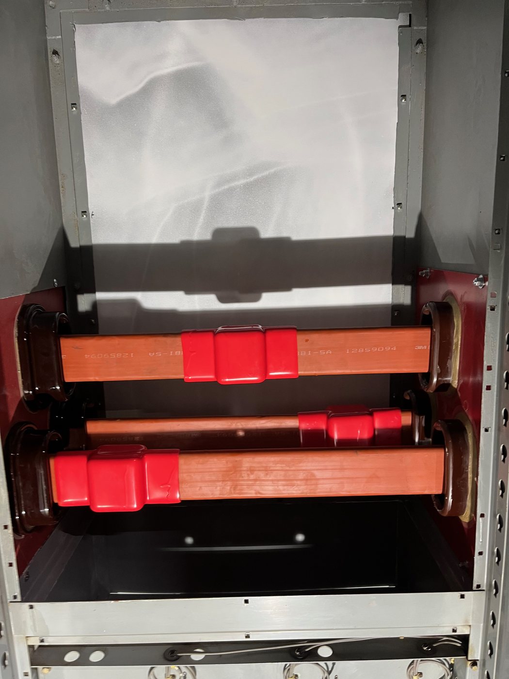 Bus bar cleaned back to sound copper and re-insulated in the Duke Crystal River cubicle.