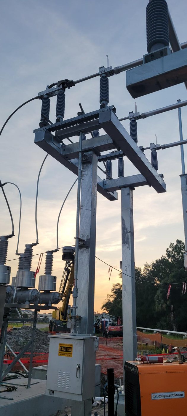 69 kV switch set with motor operator installed at the substation.